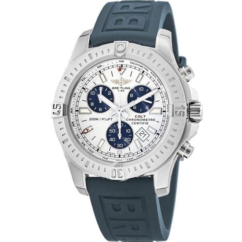 breitling men's a7338811 g790 158s colt chronograph blue rubber watch|Breitling Colt Chronograph Stratus Silver / Rubber • .